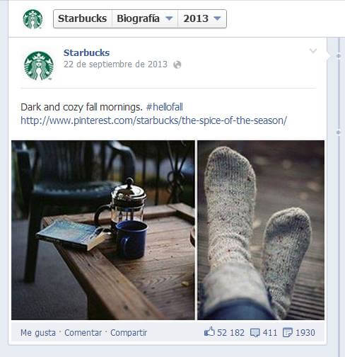 Campaña de Starbucks en Facebook