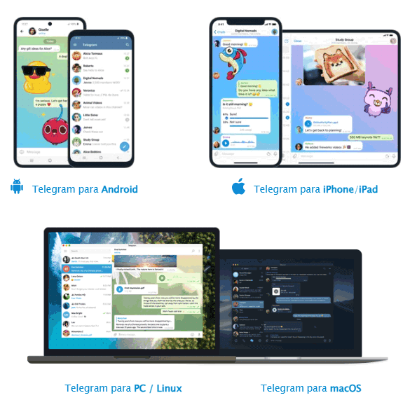 Telegram disponible en distintos dispositivos a la vez