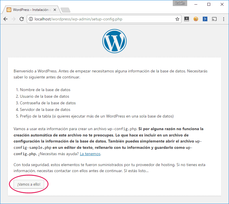 Instalación de WordPress en localhost