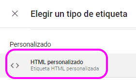Etiqueta de tipo HTML personalizado