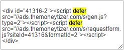 Código generado con defer (carga diferida) del Robapáginas de The Moneytizer