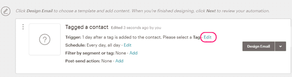 Cambiar trigger email de bienvenida en MailChimp