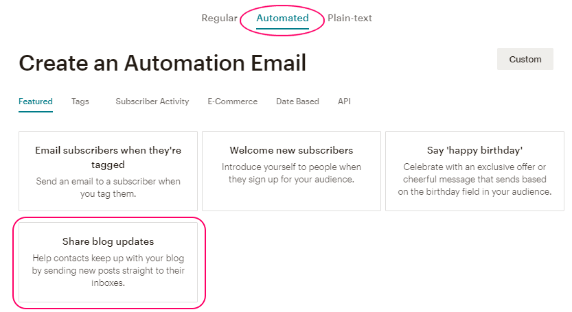 Crear una campaña Automated en MailChimp