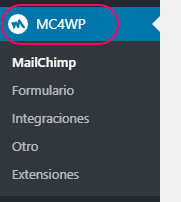 Menú de MC4WP para formularios de suscripción de MailChimp en WordPress