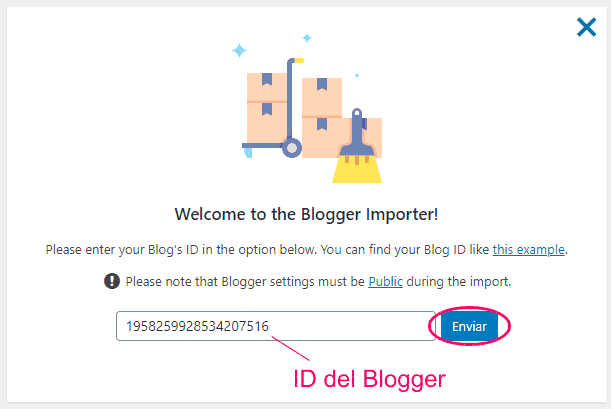 Insertar ID del Blogger en el Importer Extended