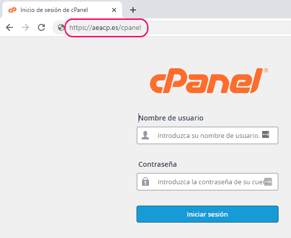 Acceso al cPanel del hosting