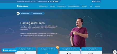 Landing hosting WordPress de RaiolaNetworks