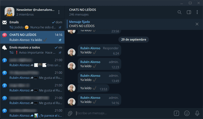 Grupo botletter Telegram